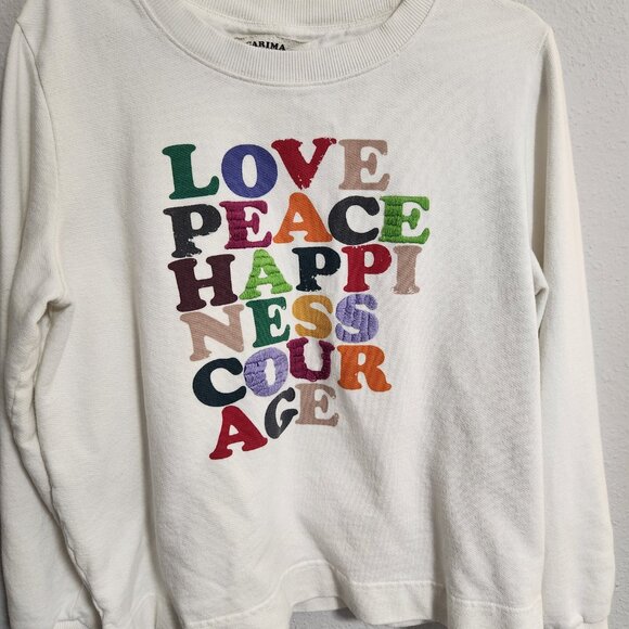 Anthropologie Garima Dhawan 100% Cotton Embroidered Pullover Sweatshirt XL - Picture 2 of 7